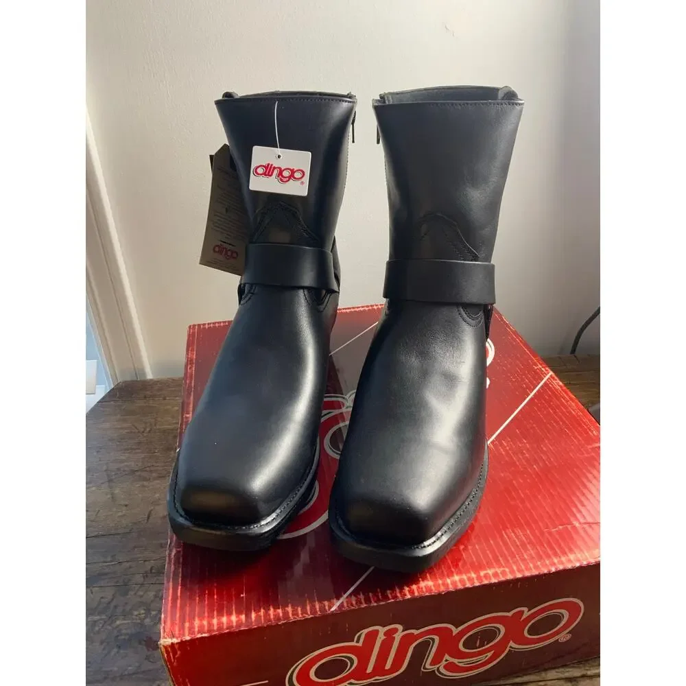 Dingo Men's Black 6 Zip Harness Motorcycle Work Boots‎ size 16D NIB